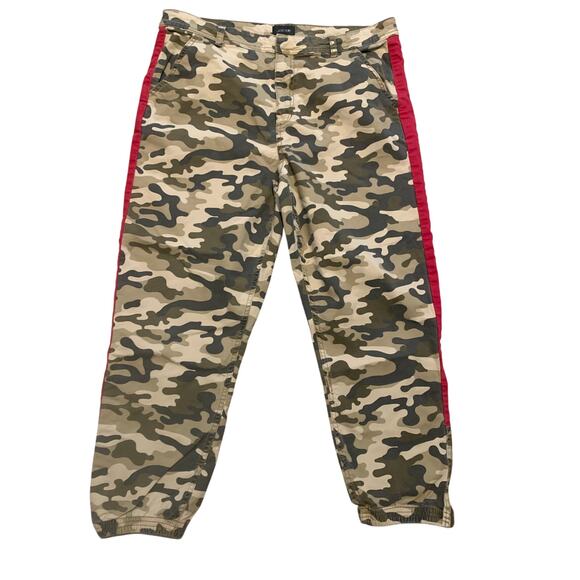 Joe's Women's Green Joggers Camo High Waist Ankle Zippers Pants Size 32 - Picture 2 of 8